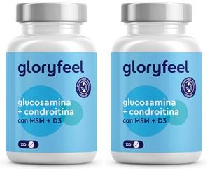 Glucosamina Condroitina - 800mg de MSM, 2000 UI Vitamina D3 y Ácido Hialurónico + Calcio - Para Articulaciones, Cartílago y Huesos - 120 Tabletas de Alta Dosificación (Paquete de 2)