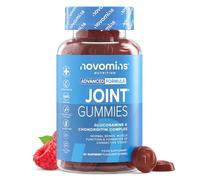 Glucosamina Condroitina y Cúrcuma | 60 Gominolas | Sin Gluten | Novomins | Articulaciones Suplementos con Vitamina C, D, E | para Articulaciones, Huesos, Cartílago y la Formación de Colágeno