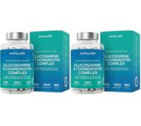 Glucosamina y Condroitina Súper Concentradas + MSM, Extracto de Boswellia y Vitamina C - Libre de alérgenos de pescado y crustáceos - 180 Cápsulas de Glucosamina Condroitina MSM (Paquete de 2)