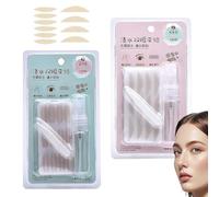 Glue-Free Invisible Double Eyelid Sticker,Eye Lid Tape For Hooded,Waterproof Invisible Double Eyelid Tape Fiber Lace Eyelid Lifter Strips for Natural Makeup (Thick(L)+Crescent Shape(S), Same style)