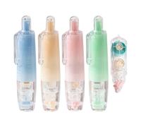 Glue Tape Pen - 4 Piece Adhesive Roller for Journaling Wrapping Crafting | Flexible 360 Degree Rotating Scrapbook Applicator Smooth Free Bonding Tool for Office Art Album Photo Decoration Project