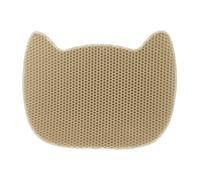Glückpet Alfombra para Arenero de Gatos Doble Capa Antideslizante Impermeable Forma de Gato 65x40cm Glückpet