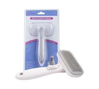 Glückpet Cepillo para Gatos y Perros Rectangular Autolimpiable Antienredos con Botón de Liberación Glückpet