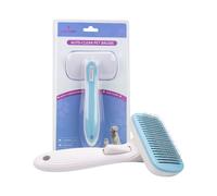 Glückpet Cepillo para Gatos y Perros Rectangular Autolimpiable Antienredos con Botón de Liberación Glückpet