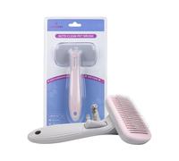 Glückpet Cepillo para Gatos y Perros Rectangular Autolimpiable Antienredos con Botón de Liberación Glückpet