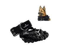 Glückpet Collar y Correa para Perro Reflectante con Enganche para Coche Talla M Negro Glückpet