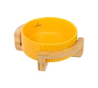 Glückpet Comedero de Cerámica para Gatos con Base de Bambú 400ml Glückpet