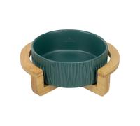 Glückpet Comedero de Cerámica para Gatos con Base de Bambú 400ml Glückpet