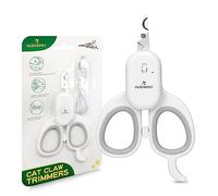 GLÜCKPET Cortauñas para Gato Profesional, con Linterna LED y Luz UV para Bacterias, Certificado CE y RoHS