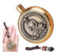 Glücksbring Keychain - Colgante de latón, talismán vintage chino | Anillo de llave retro para automóvil, bolso, litite, hombres, mujeres, regalo, decoración espiritual
