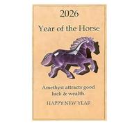 Glücksk - Caballo de cristal 2026 con tema de caballo, abrazo, amuleto de la suerte, regalo para amigos, familia, hitos de la vida