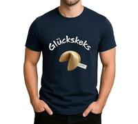 Glückskekse Shirts Herren Kurzarm Kurzarm Freizeithirt Lustiges Sportshirt Basic Shirts FunT-Shirt Sommer T-Shirt bequem Lässig Casual Bluse Stretch Sportshirt Karneval Party Sommershirt, marine, 4XL