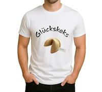Glückskekse Shirts Herren Kurzarm Kurzarm Freizeithirt Lustiges Sportshirt Basic Shirts FunT-Shirt Sommer T-Shirt bequem Lässig Casual Bluse Stretch Sportshirt Karneval Party Sommershirt, Blanco, XS