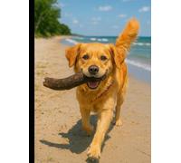 „Glücksmomente am Meer - Mein Notizbuch mit Golden Retriever“