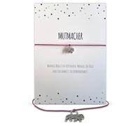 Glücksschmiedin - Regalo de Mutmacher, postal motivacional con pulsera de fuerza y colgante de elefante, hecho a mano, 30.0 Zentimeters, Metal