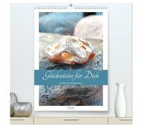 Glückssteine für Dich - Ein Jahr voll mit Hühnergöttern (hochwertiger Premium Wandkalender 2026 DIN A2 hoch), Kunstdruck in Hochglanz: Besonders schöne Feuersteine mit Loch im Portrait