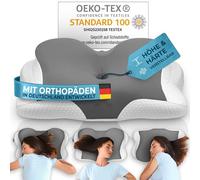 GLÜCKSTOFF® Almohada Cervical & Ergonómica [NOMINADO AL PREMIO INNOVACIÓN ERGONOMÍA] - Pillow Antironquidos & Antiarrugas - Alhomada Ergoflex Ortopedica & Viscoelastica - Memory Foam Pillow Boca Abajo