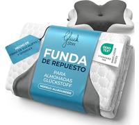 Glückstoff® Funda de Almohada para Almohada ergonómica [Efecto FRÍO & Calor] de Fibra de bambú y Spandex | Suave & Acolchada | Funda de Repuesto | Gris | Versión: Allrounder