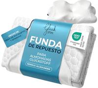 Glückstoff® Funda de Almohada para Almohada ergonómica [Efecto FRÍO & Calor] de Fibra de bambú y Spandex | Suave & Acolchada | Funda de Repuesto | Blanco | Versión: Allrounder