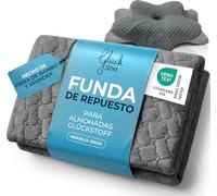 Glückstoff® Funda de Almohada para Almohada ergonómica [Efecto FRÍO & Calor] de Fibra de bambú y Spandex | Suave & Acolchada | Funda de Repuesto | Gris | Versión: Ergo