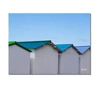 Glücksvilla Mural de casa de playa en Normandía 11 (cuadro de cristal acrílico de 5 mm, 140 x 105 cm), impresión artística de Francia, mar marítimo de Bretaña