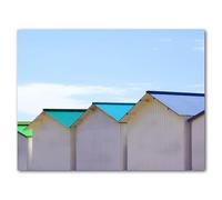 Glücksvilla Mural de casa de playa en Normandía 9 (cristal acrílico de 4 mm + revestimiento de cristal, 180 x 135 cm), impresión artística de Francia, mar marítimo de Bretaña