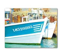 Glücksvilla - Schiff ahoi! 2 - Div. Dimensiones (cuadro de cristal acrílico 5 mm, 160 x 120 cm) de DE - Impresión artística XXL - Cuadro decorativo horizontal - Puerto pescador-barco mar Bretaña