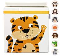 GLÜCKSWOLKE Baúl Juguetes - 15 Motivos I Caja Almacenaje Infantil I Cubos Organizador (33x33x33) Cuarto de Niños I Contenedor Habitacion Niñas I Cesto Dormitorio Bebe (Tigre)