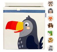 GLÜCKSWOLKE Caja Almacenaje Infantiles - 15 Motivos I Baules de Juguetes I Cubos Organizador (33x33x33) Cuarto de Niños I Contenedor Habitacion Niñas I Cesto Dormitorio Bebe (Tucan)