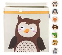 GLÜCKSWOLKE Caja Almacenaje Infantiles - 15 Motivos I Baules Juguetes I Cubos Organizador (33x33x33) Cuarto de Niños I Contenedor Habitacion Niñas I Cesto Dormitorio Bebe (Lechuza)