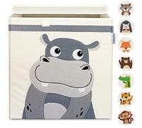GLÜCKSWOLKE Cajas Almacenaje Infantil - 15 Motivos I Baúl Juguetes I Cubo Organizador (33x33x33) Cuarto de Niños I Contenedor Habitacion Niñas I Cesto Dormitorio Bebe (Hippo)