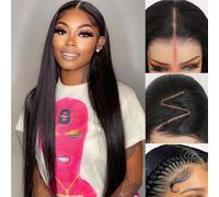 Glueless Human Hair Wigs Wear and Go Pre Cut Wig ShowJarlly 9x6 HD Lace Wigs ShowJarlly 18" Straight Lace Wigs Pre Plucked Hairline For Women with Baby Hair Bleached knot Wig180% Density Wig