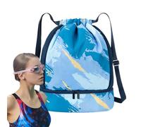 Glugahrif Bolsa de Natación,Mochila De Cordón para Entrenamiento | Bolsa Multifuncional con Separación Seco/Mojado para Vacaciones, Natación, Camping y Viaje