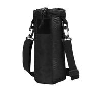 Glugahrif Bolsa para Botella de Agua con Correa - Bolsa de Hombro con cordón para Botellas, Bolsa de hidratación con Bandolera Ajustable para Fitness, Senderismo, Correr, Viajar y Caminar, Negro