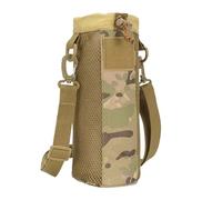Glugahrif Bolsa para botella de agua con correa - Bolsa de hombro con cordón para botellas, bolsa de hidratación con bandolera ajustable para fitness, senderismo, correr, viajar y caminar, camuflaje