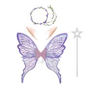 Glugahrif Disfraz De Mariposa,Disfraz De Mujer Alas De Mariposa Para Halloween - Accesorios de Disfraces con Mágica y Orejas para Niñas Adolescentes Adultas