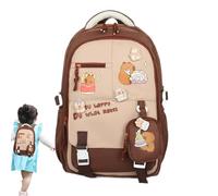 Glugahrif mochila Capybara para la escuela, mochila de viaje lindo diseño niño para niñas bolsa ligera suministros escolares escuela para salida viaje excursión, caqui, Se référer au descriptif
