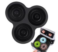 Glugahrif Molde de donut para hornear - Molde de silicona resistente, moldes reutilizables para freidora de aire caliente - para pasteles, pasteles, bagels, desayuno, fiesta, cocina, cumpleaños