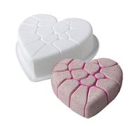 Glugahrif Molde para cupcakes, moldes de silicona para hornear, utensilios de cocina reutilizables para mousse de chocolate, postre, pasteles con diseño de corazón