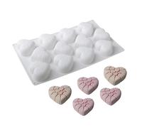 Glugahrif Moldes de silicona para magdalenas, moldes de silicona para hornear, utensilios de cocina reutilizables para mousse, chocolate, postre, pasteles con diseño de corazón rasgado
