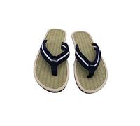 Gluhbirnen Chanclas de bambú unisex, sencillas, planas, antideslizantes, pantuflas de paja, chanclas de dedos de los pies, sandalias de playa a prueba de sudor, azul, 41 EU