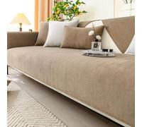 Gluhbirnen Funda de sofá, fundas de sofá para asiento antideslizante, funda de sofá, manta para sofá, estructura en espiga, perro y gato, color café leche, 70 x 150 cm