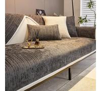 Gluhbirnen Funda de sofá, fundas de sofá para asiento antideslizante, funda de sofá, manta para sofá, estructura en espiga, perro y gato, color gris oscuro, 70 x 180 cm