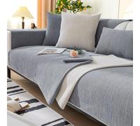 Gluhbirnen Funda de sofá, fundas de sofá para asiento antideslizante, funda de sofá, manta para sofá, estructura en espiga, perro y gato, manta para sofá, color gris azulado B, 110 x 240 cm