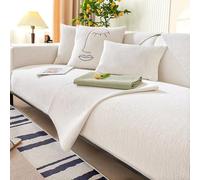 Gluhbirnen Manta para sofá, funda de sofá, manta para asiento antideslizante, manta para sofá, estructura en espiga, perro y gato, color beige B, 70 x 210 cm