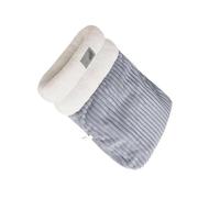 Gluhbirnen Saco de dormir para gatos, cueva de peluche para gatos, cálida y cómoda, bolsa de dormir para gatos, adecuado para gatos y perros pequeños de hasta 3 kg, M, 44 x 37 x 31 cm, azul grisáceo