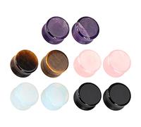 Glupez Juego de 10 18 dilatadores de oreja de piedra natural 2G-5/8, amatista doble acampanada, dilatadores de oreja, lóbulo, piercing corporal, aretes para mujeres y hombres, 6 mm-16 mm, 12MM, Piedra