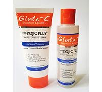 Gluta-C Lavado facial y tóner del control del acné del sistema de blanqueamiento de Kojic con glutatión