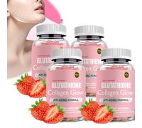 Glutathione Collagen Glow Gummies, 60/120/180 Pcs Glutathione Collagen Glow, Korean Organic Collagen Gummies for Skin Care Anti-Aging (4 Bottle)