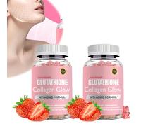 Glutathione Collagen Glow Gummies, 60/120/180 Pcs Glutathione Collagen Glow, Korean Organic Collagen Gummies for Skin Care Anti-Aging (2 Bottle)